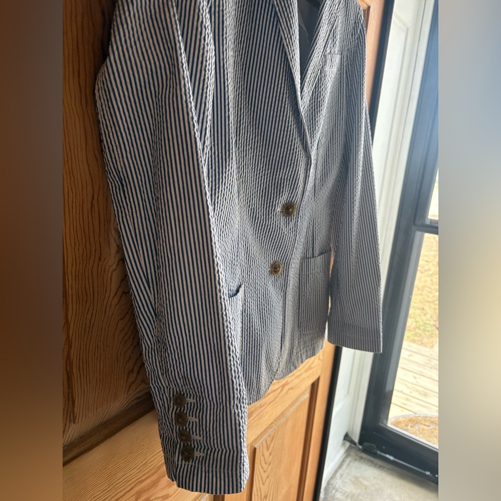 2-Piece L.L. Bean Navy and White Striped Blazer and Shorts Set size 4 - Picture 6 of 16